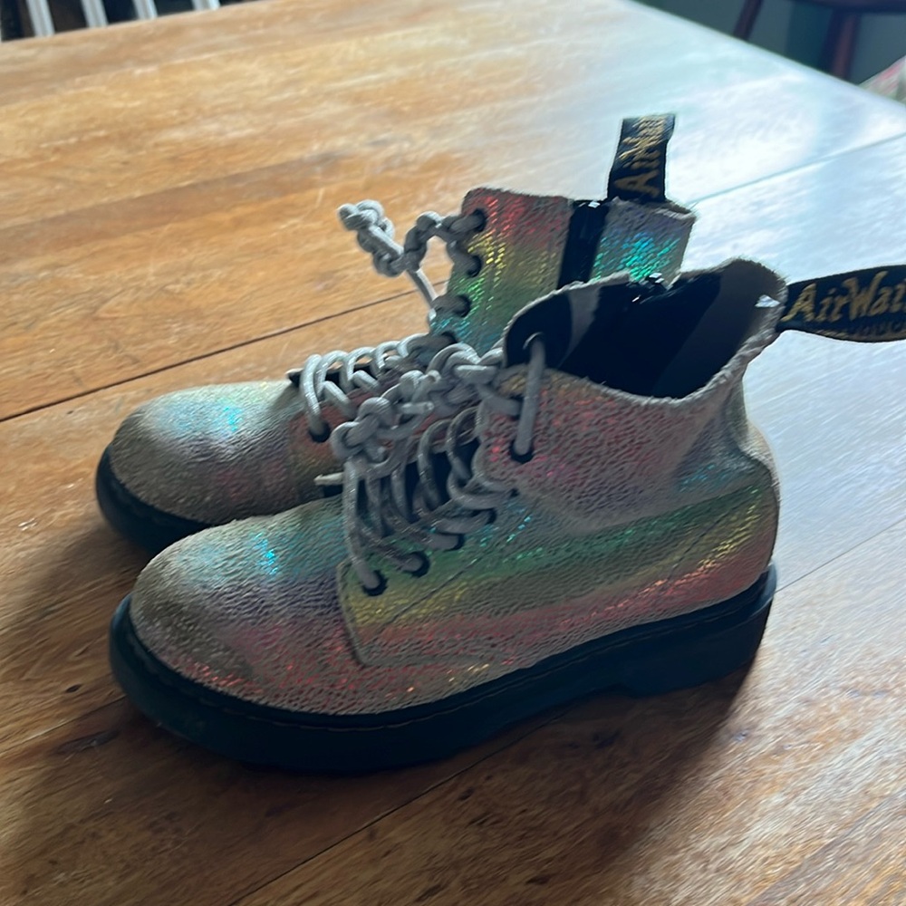 Dr. Martens YOUTH 1460 PASCAL IRIDESCENT LACE UP BOOTS - Gently used